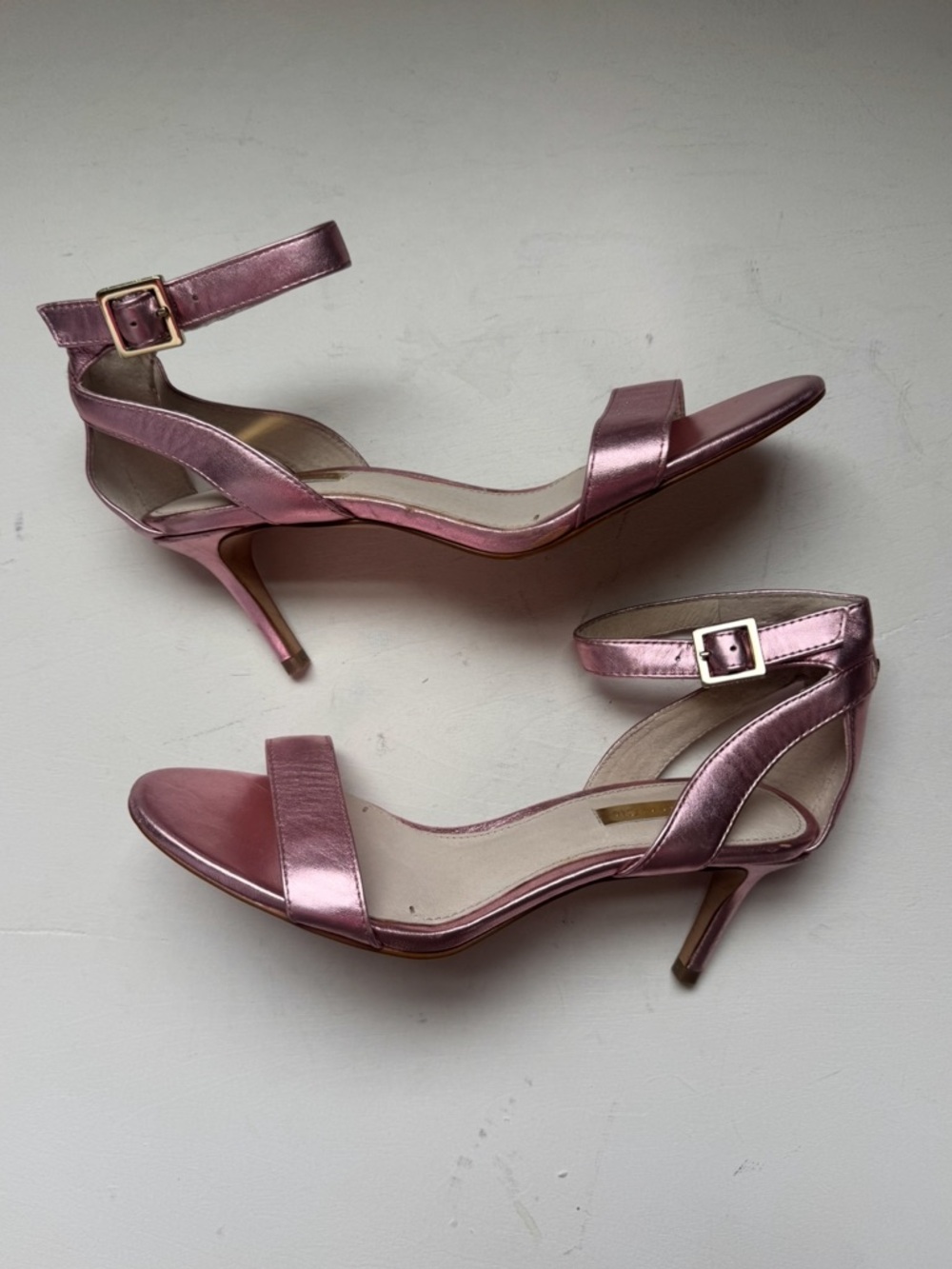 Louise et Cie Hyacinth Metallic Pink Leather Heels